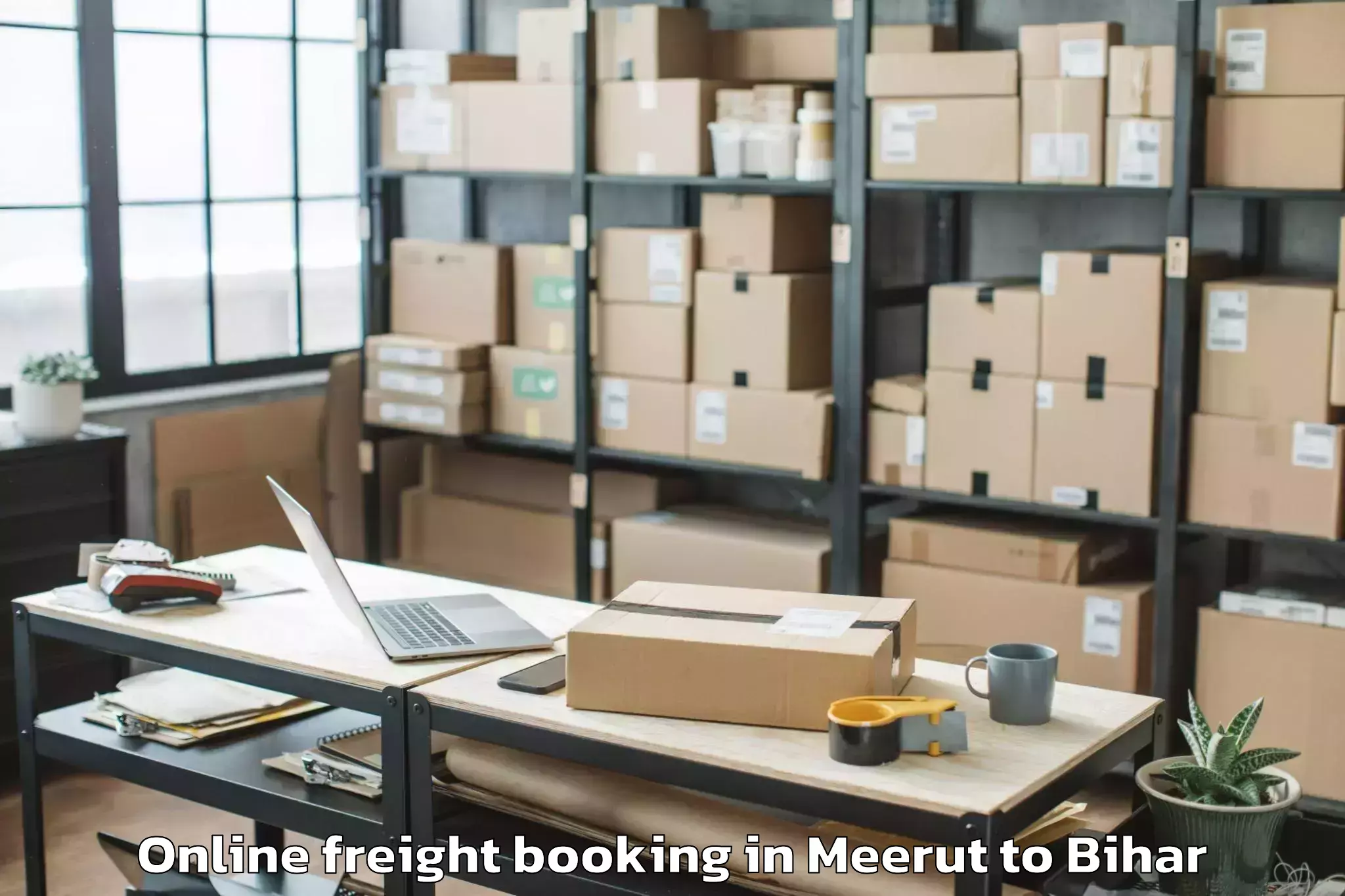 Book Meerut to Laheriasarai Online Freight Booking Online